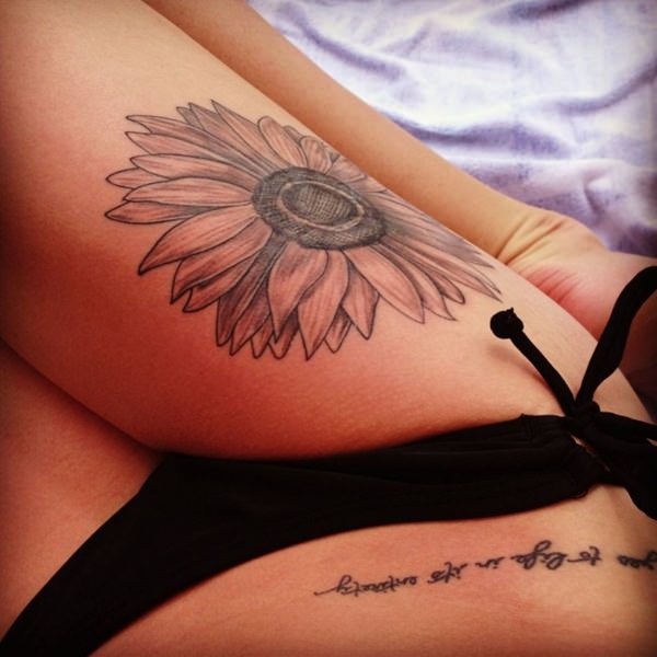 Sunflower tattoo design, idea 62