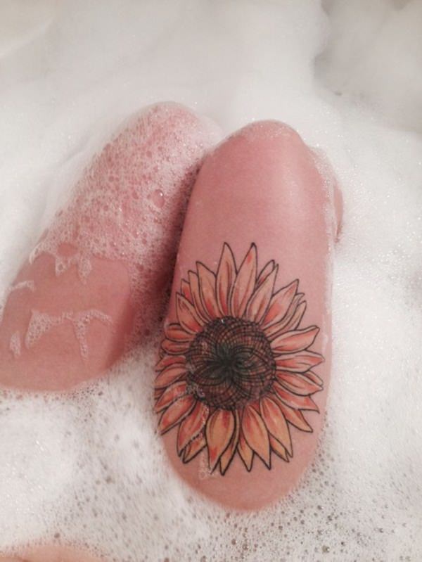 Sunflower tattoo design, idea 64