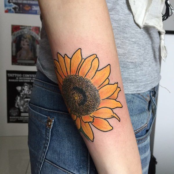 Sunflower tattoo design, idea 65