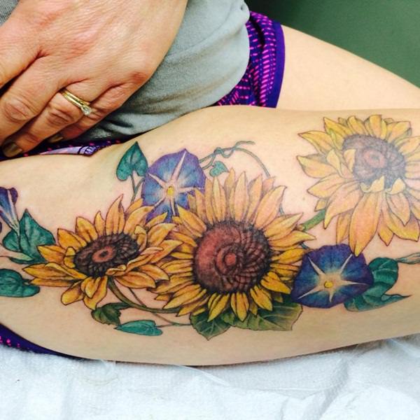 Sunflower tattoo design, idea 67