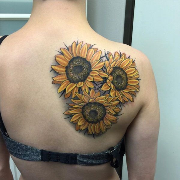 Sunflower tattoo design, idea 68