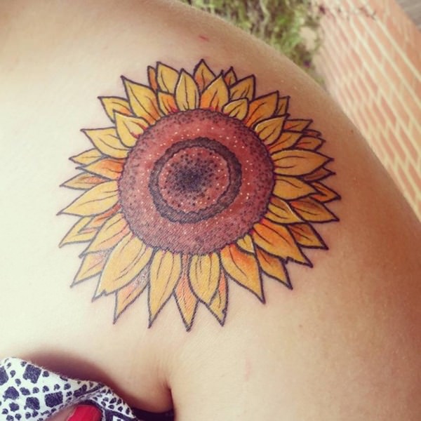 Sunflower tattoo design, idea 70