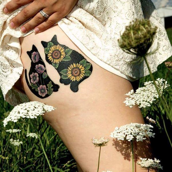 Sunflower tattoo design, idea 71