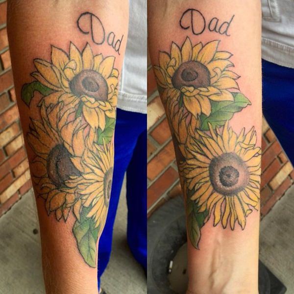 Sunflower tattoo design, idea 72