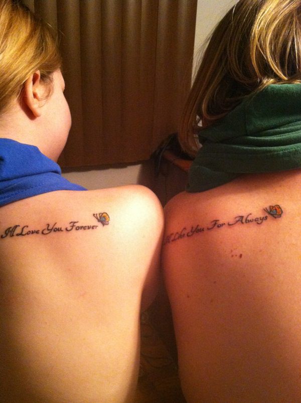 Mother daughter tattoos design, idea 39