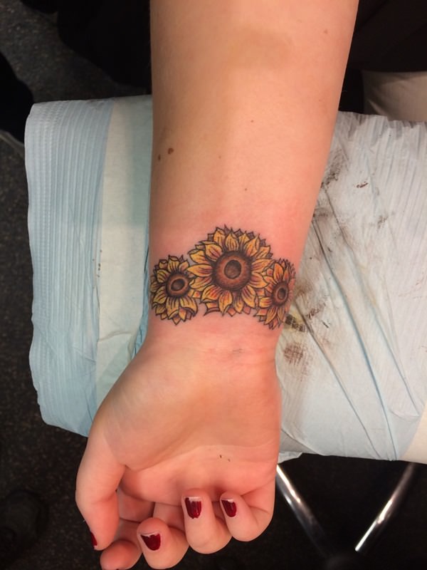 Sunflower tattoo design, idea 11