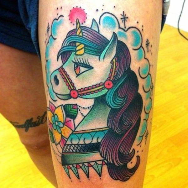 Unicorn tattoo design, idea 39