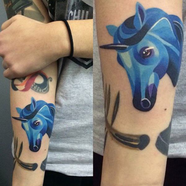 Unicorn tattoo design, idea 41