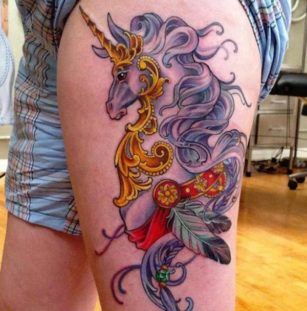 Unicorn tattoo design, idea 42