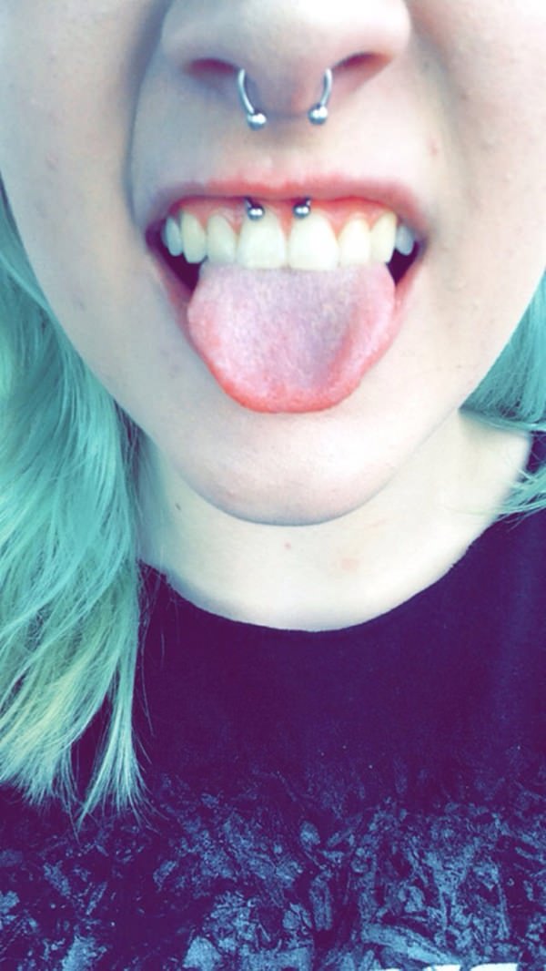 Smiley piercing 44 peeps who are rocking their smile tips design, idea 16