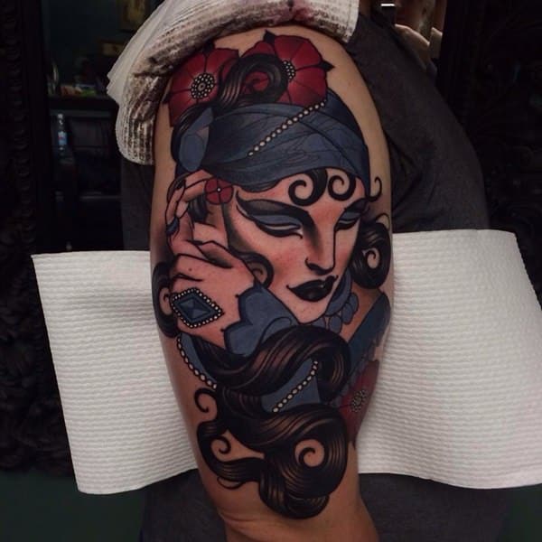 Gypsy tattoo design, idea 7