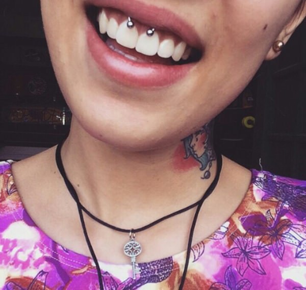 Smiley piercing 44 peeps who are rocking their smile tips design, idea 24