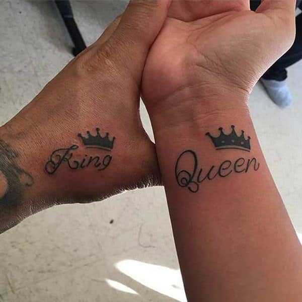 King and queen tattoos design, idea 31