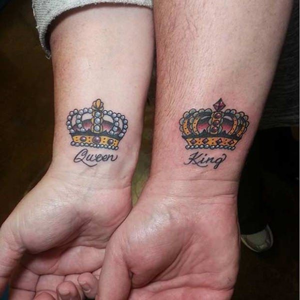 King and queen tattoos design, idea 33