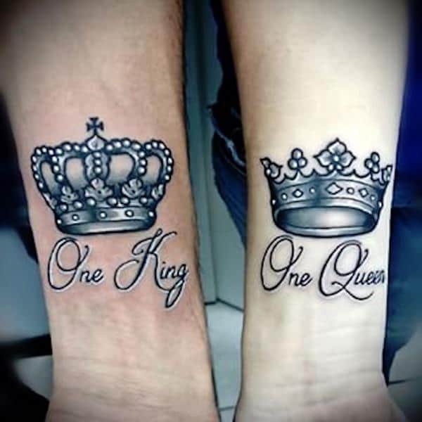 King and queen tattoos design, idea 37