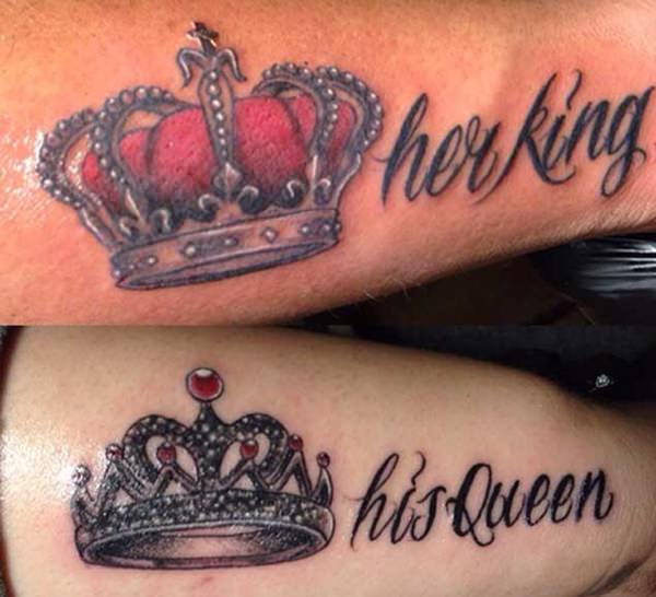 King and queen tattoos design, idea 38