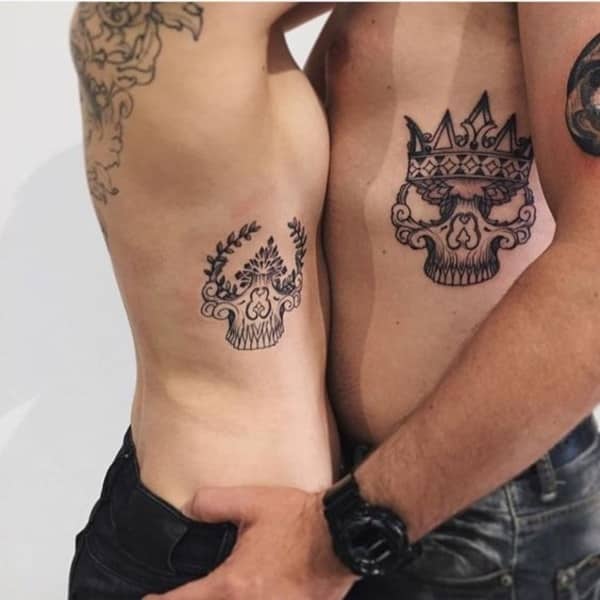 King and queen tattoos design, idea 2