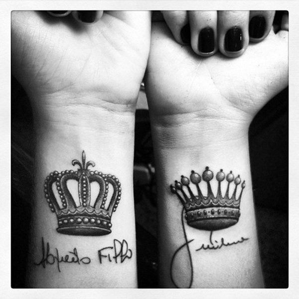 King and queen tattoos design, idea 4