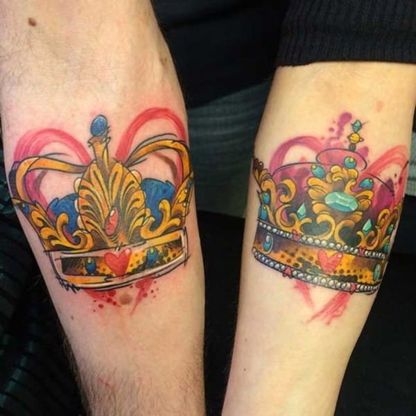 King and queen tattoos design, idea 6