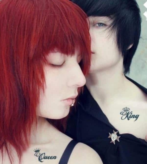 King and queen tattoos design, idea 7