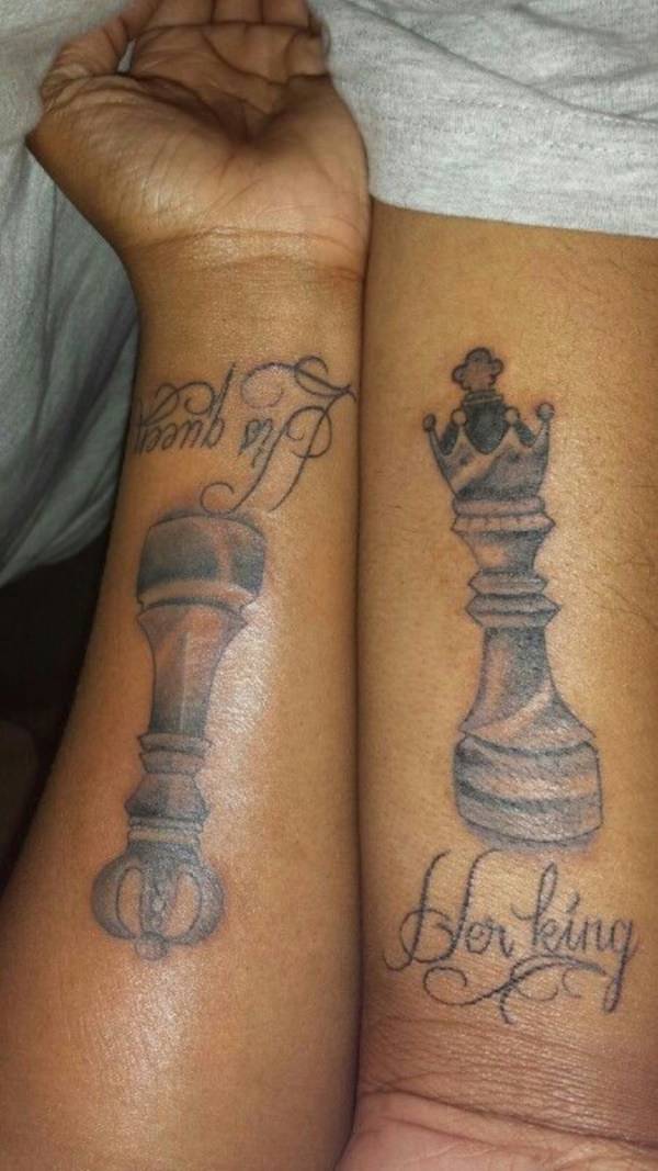 King and queen tattoos design, idea 8