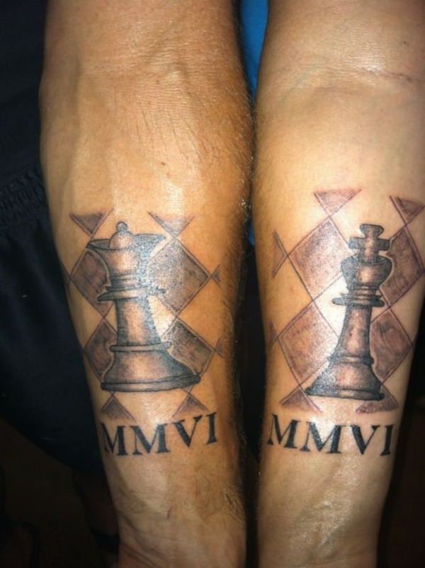 King and queen tattoos design, idea 9