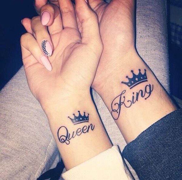 King and queen tattoos design, idea 10