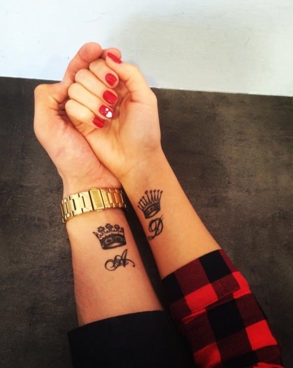 King and queen tattoos design, idea 16