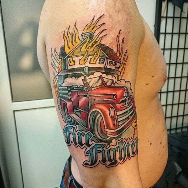 Firefighter tattoos design, idea 23