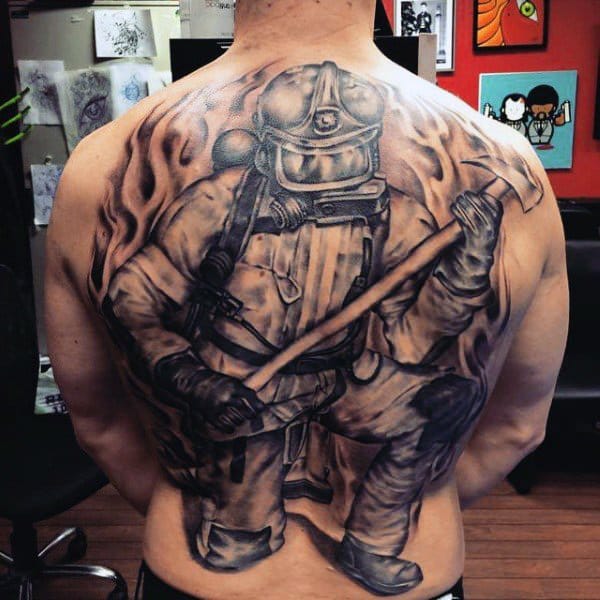 Firefighter tattoos design, idea 5