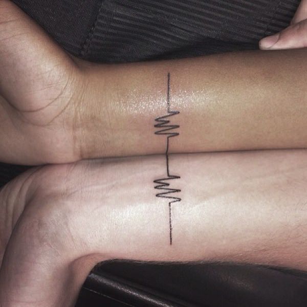 Heartbeat tattoos design, idea 2