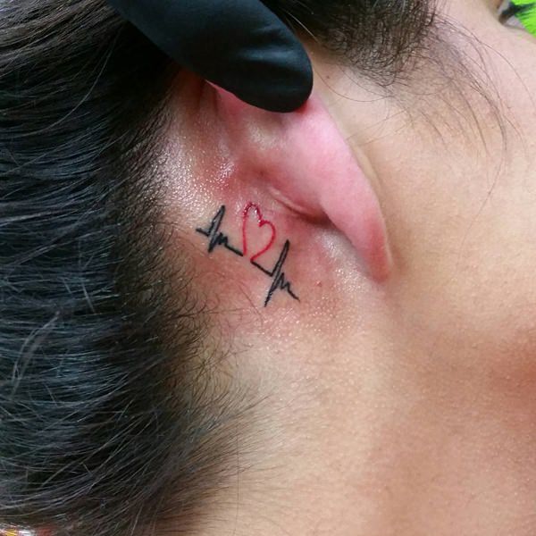 Heartbeat tattoos design, idea 3