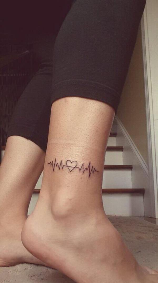 Heartbeat tattoos design, idea 6