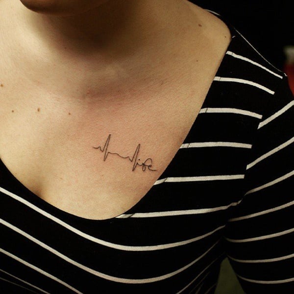 Heartbeat tattoos design, idea 8
