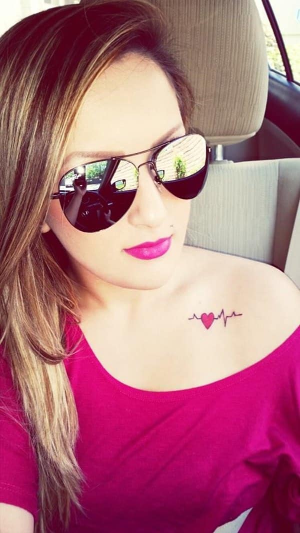 Heartbeat tattoos design, idea 12