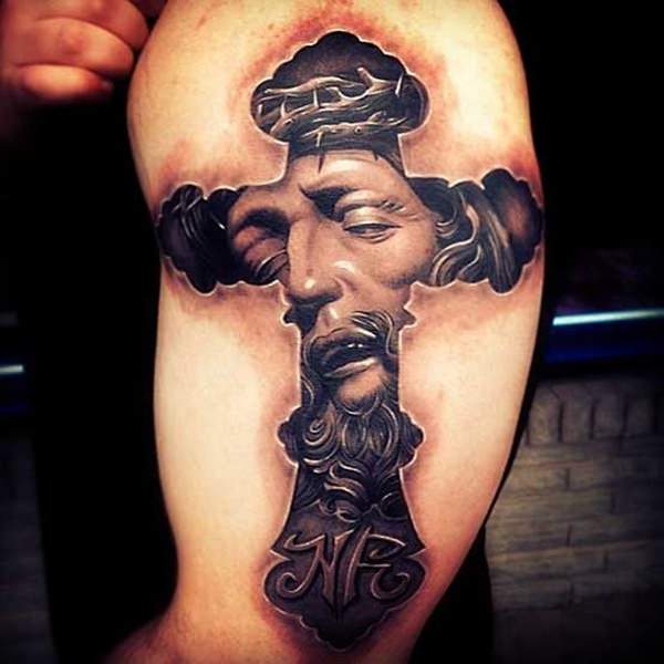 Cross tattoo design, idea 2