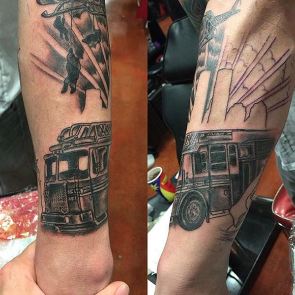 Firefighter tattoos design, idea 18