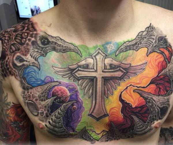 Cross tattoo design, idea 8