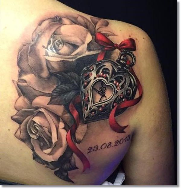 Pocket watch tattoos design, idea 2