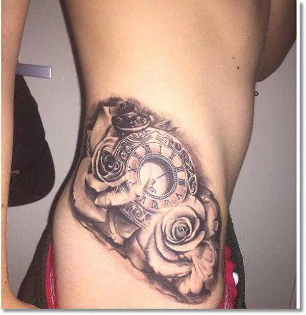 Pocket watch tattoos design, idea 6