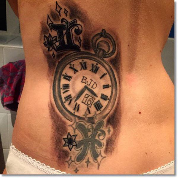 Pocket watch tattoos design, idea 8