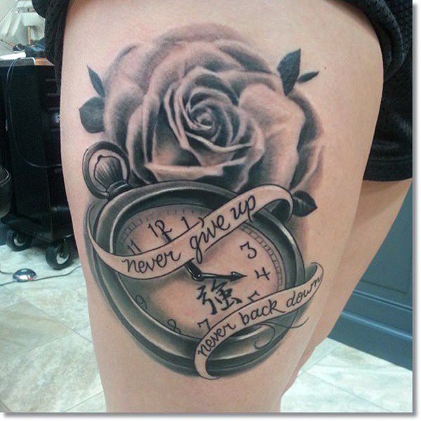 Pocket watch tattoos design, idea 13