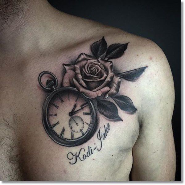 Pocket watch tattoos design, idea 15