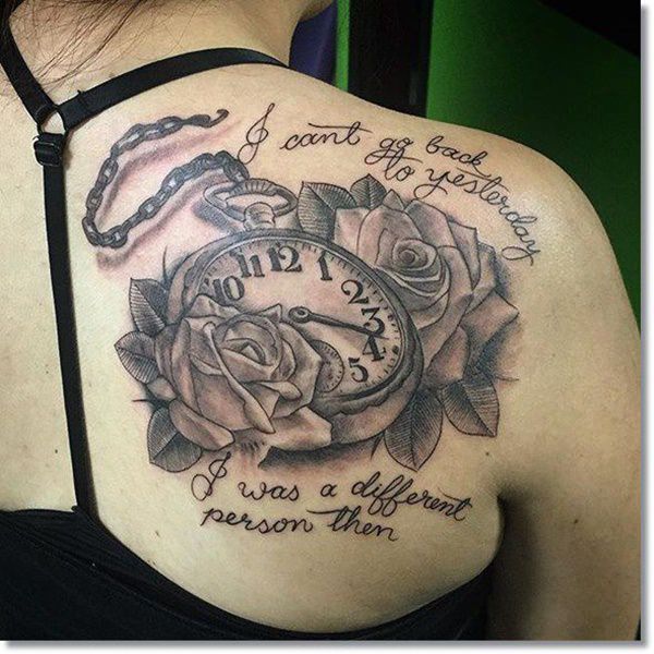 Pocket watch tattoos design, idea 17