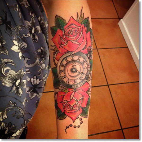 Pocket watch tattoos design, idea 27