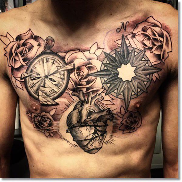 Pocket watch tattoos design, idea 32