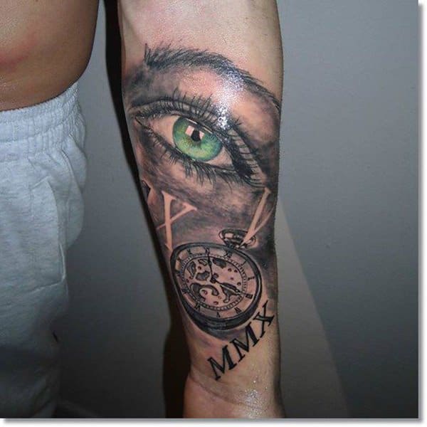 Pocket watch tattoos design, idea 39