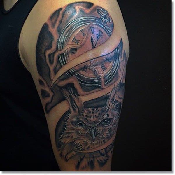 Pocket watch tattoos design, idea 42