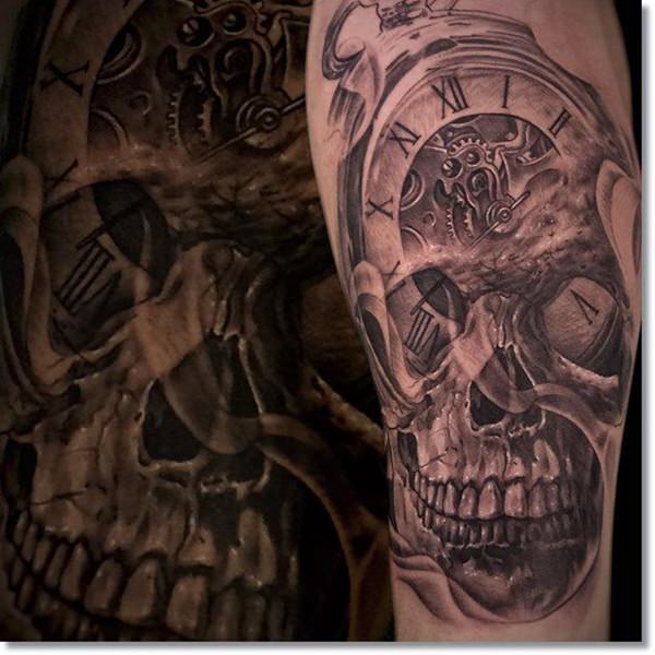 Pocket watch tattoos design, idea 45