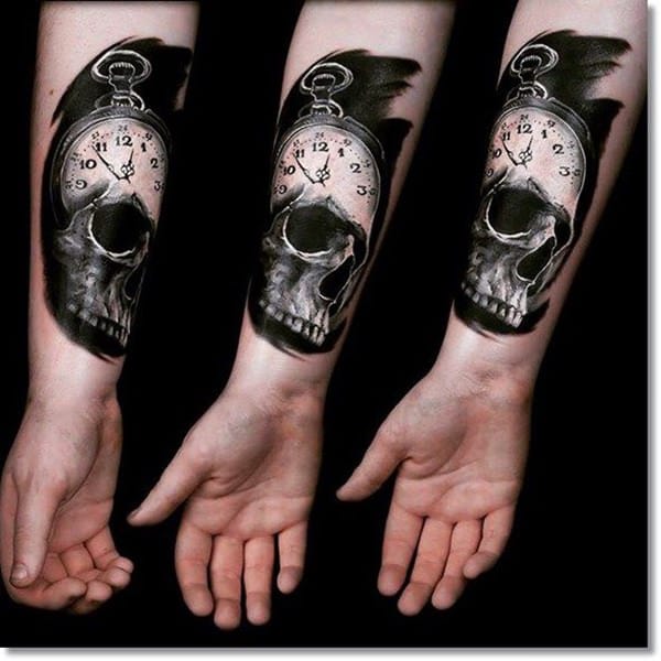 Pocket watch tattoos design, idea 47